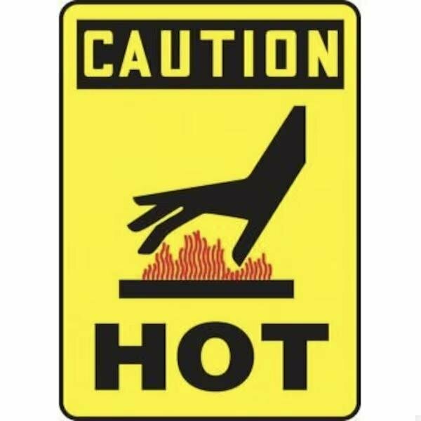 Accuform OSHA CAUTION SAFETY SIGN HOT 14 in  X MCHL688XP